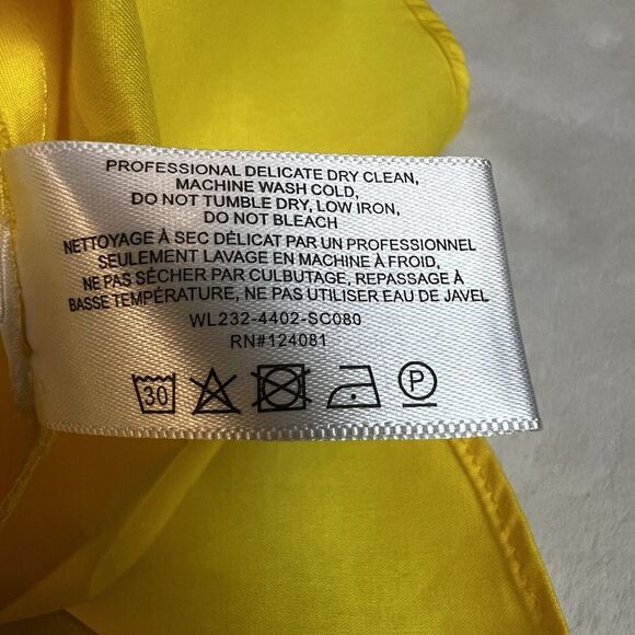 Proenza Schouler White Label Yellow V-Neck Poplin Plunge Blouse NWT Sz 4 - Picture 16 of 16